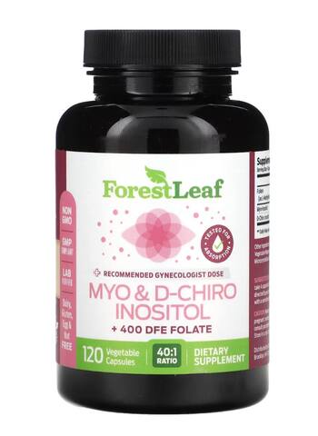Forest Leaf мио и D-хироинозитол, 120 растительных капсул