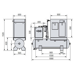 Компрессор винтовой eqtree™ LB7.5-10-270E (Китай)