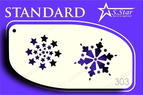 Трафарет для аквагрима S.STAR 303 снежинки