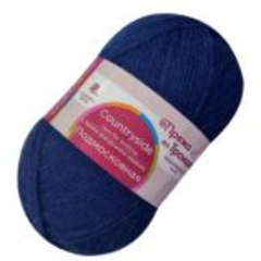 Пряжа "Подмосковная", 50% шерсть, 50% акрил, 100гр-250м, глубокий синий