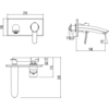Lemark LM3226C Встраиваемый смеситель для раковины, настенный, длина излива 17 см, латунь/хром