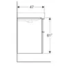 Шкафчик для раковины Geberit Smyle Square, с двумя выдвижными ящиками: B=73.4см, H=61.7см, T=47см, Темно-серый / Матовое покрытие
