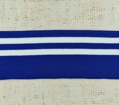 Подвязы трикотажные, ш. 7 см, L 124 см, электрик с белым