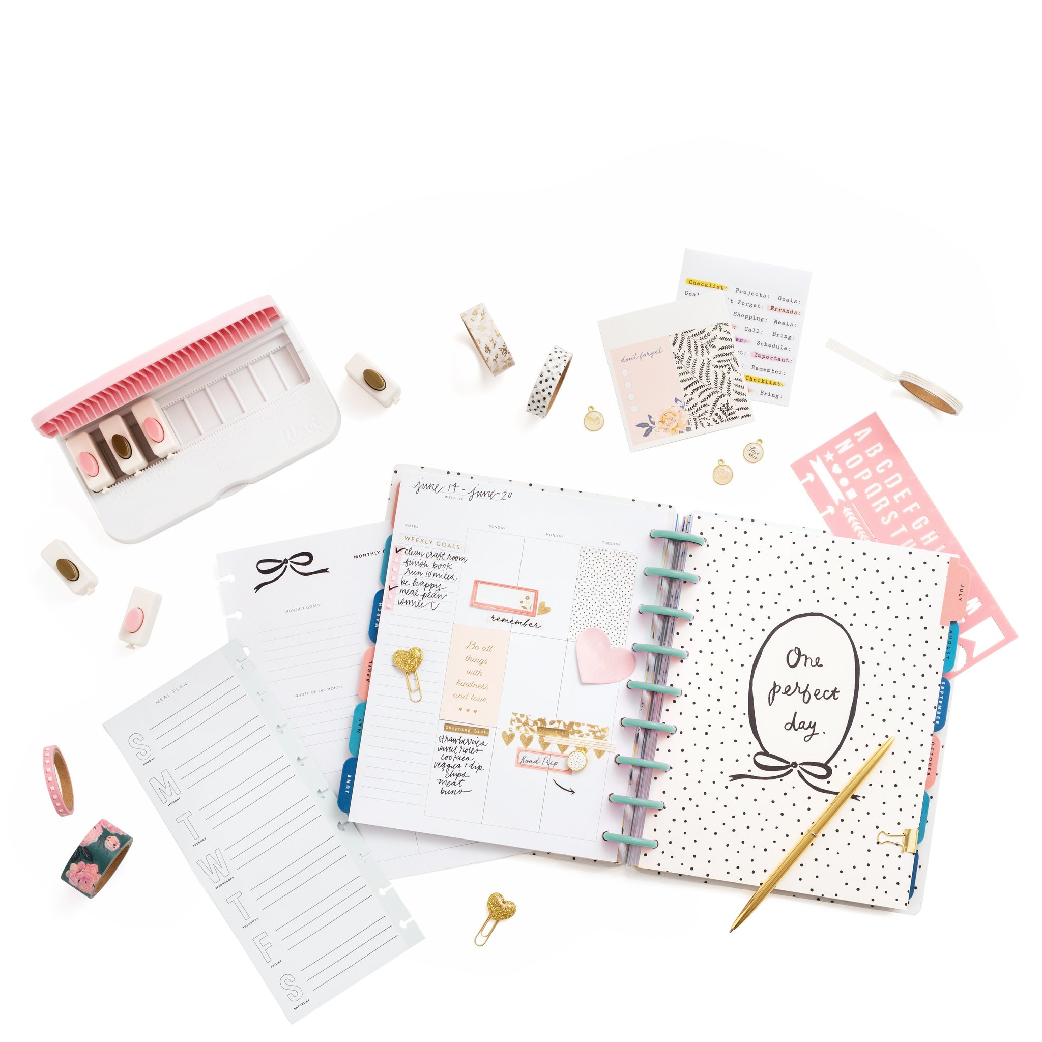 Дырокол для перфорирования отверстий под диски Maggie Holmes Day-To-Day Planner Adjustable Punch Board