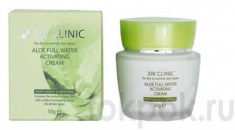 Крем для лица с экстрактом алоэ 3W Clinic Aloe Full Water Activating Cream, 50 гр