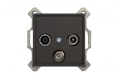 Розетка TV SAT R оконечная черный матовый LIREGUS RETRO