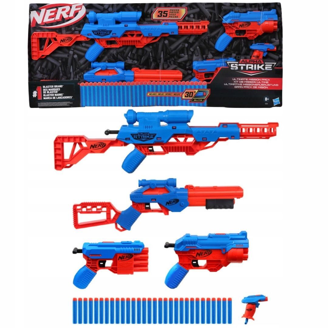 Игрушечное оружие HASBRO Nerf Alpha Strike Ultimate Mission Pack - Набор 5  в 1 Нерф альфа страйк - Нерф Е8339 купить в Москве | Доставка по России.