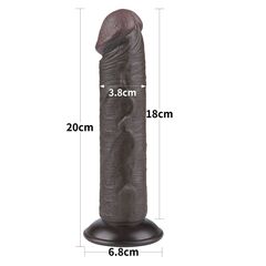 Коричневый фаллоимитатор 8 Sliding Skin Dual Layer Dong - 20 см. - 