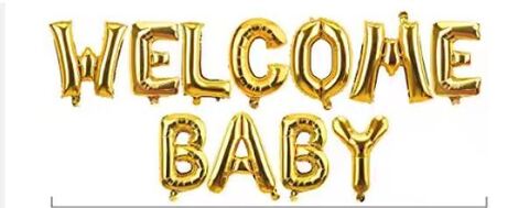 К Надпись, WELCOME BABY, Золото, 17
