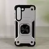 Противоударный чехол Strong Armour Case с кольцом для Samsung Galaxy S23 (Серебро)