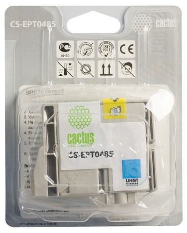 Картридж струйный Cactus CS-EPT0485 светло-голубой (14.4мл) для Epson Stylus Photo R200, R220, R300, R320, R340, RX500, RX600, RX620, RX640