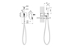 Aquatek AQ1220BG AQ1220BG ОБЕРОН комплект для гигиенического душа встроенный 2 отв. (смеситель + гигиеническая лейка + шланг), шлиф. золото