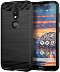 Чехол на Nokia 4.2 цвет Black (черный), серия Carbon от Caseport