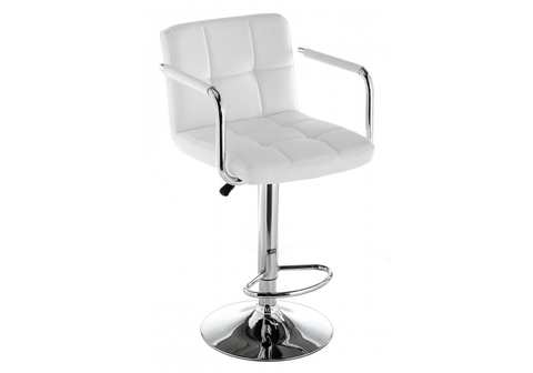 Барный стул Turit белый 54*54*89 Хромированный металл /Белый