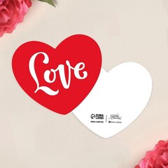 Мини открытка/валентинка «Любовь» (шрифт, 7 х 6 см)