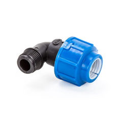 Отвод компрессионный для ПНД труб Lammin, наружная резьба, 25 x 3/4"