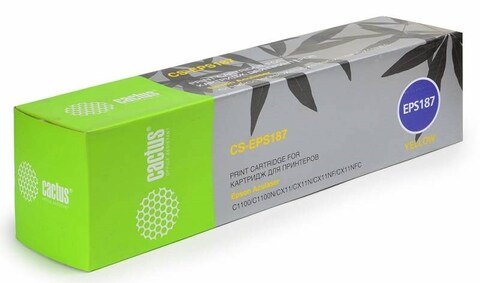 Картридж лазерный Cactus CS-EPS187 S050187 желтый (4000стр.) для Epson AcuLaser C1100, C1100N, CX11, CX11N, CX11NF, CX11NFC