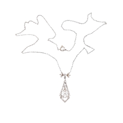 Колье с бриллиантами старой огранки из платины