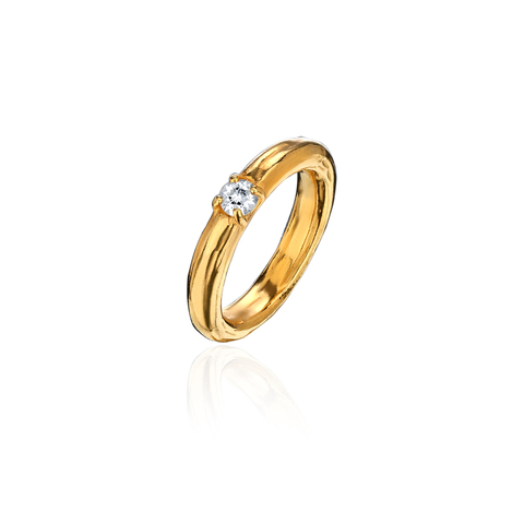Кольцо ANCIENT SOUL MINI позолота с белым Топазом