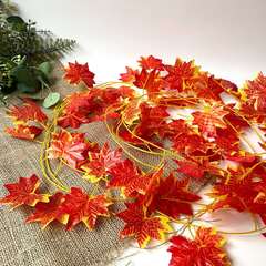 Кленовые листья, осенние искусственные, лиана 2,35 метра, листья около 6,5*7 см, набор 6 шт.