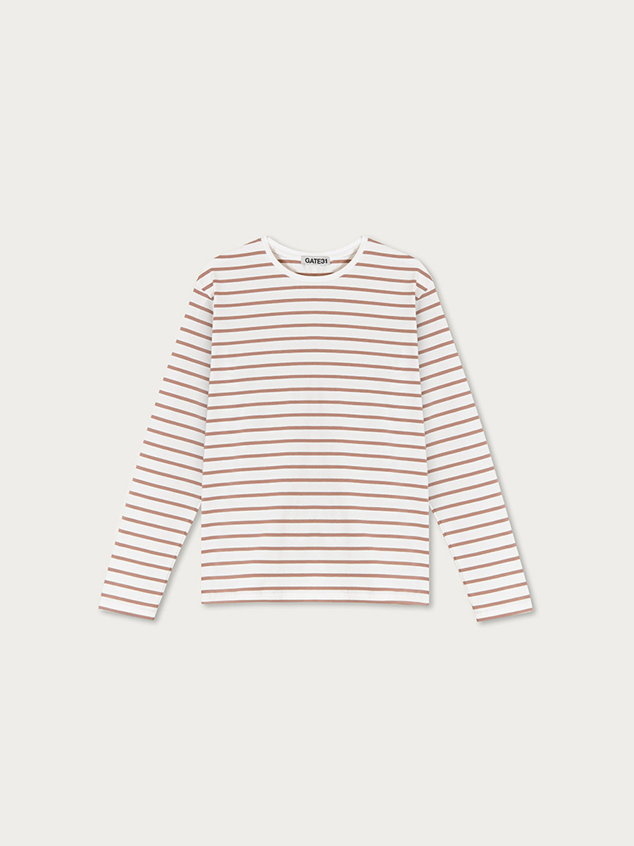 

Лонгслив Лори в полоску, Бело-бежевый