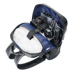 Рюкзак бизнес BOPAI 61-121671A из натуральной кожи черный (уценка)