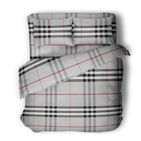 Комплект постельного евро-стандарт SQUARE BURBERRY GREY, 100% хлопок