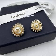 34343 - Серьги-пусеты CHANEL круглые