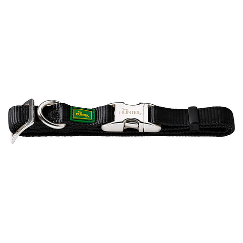 Hunter ошейник для собак ALU-Strong нейлон с металлической застежкой, черный