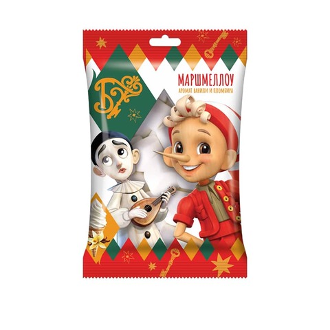 ФИЛЬМ БУРАТИНО MALLOW JOY Маршмеллоу во флоупаке с ароматом пломбира и ванили 1кор*1бл*24шт, 100гр