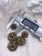 Пуговицы бронзовые плетеные с прозрачной эмалью