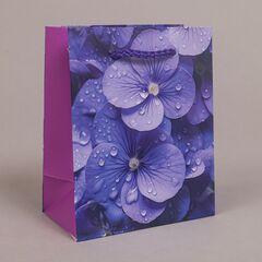 Пакет подарочный XS вертикальный, Цветы, 12*15*6 см (Д*В*Ш)