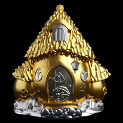 Силиконовый молд № 426 домик Грибы 2 D ( серия домики для гномов и фей)