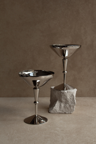 Винтаж Креманка на высокой ножке, сталь, Италия