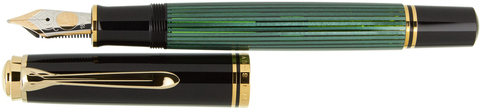 Ручка перьевая Pelikan Souverän® M 800 Black and Green GT, F (995704)