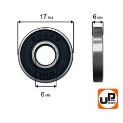 Подшипник шариковый UNITED PARTS 606-2RS (90-0386)