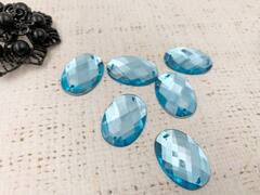 Стразы пришивные акрил, d 2,5х1,8 см, голубой