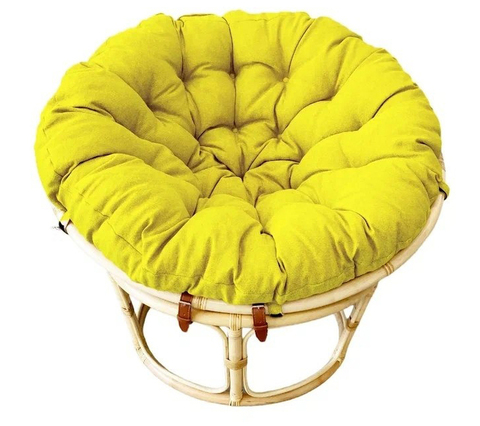Кресло Papasan из натурального ротанга с подушкой (115*100*85 см) - Натуральный