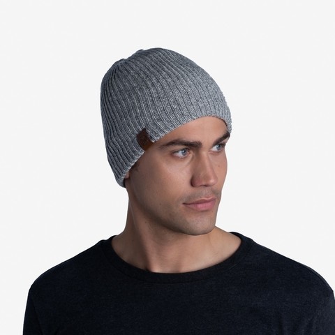 Шапка вязаная с флисом Buff Hat Knitted Polar Lyne Light Grey фото 2