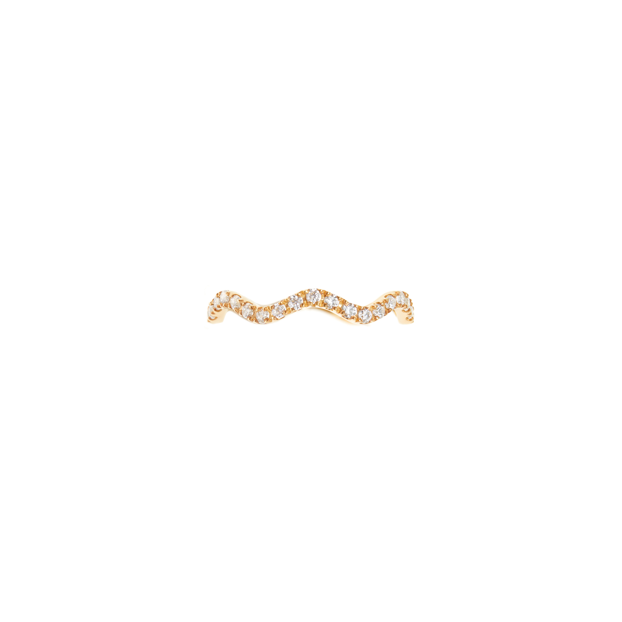 VIVA LA VIKA Кольцо Wave Pave Ring – Gold Crystal