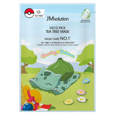 Тканевая маска для лица с чайным деревом Бульбазавр JM Solution POKEMON Deco Tea Tree Mask, 30 мл