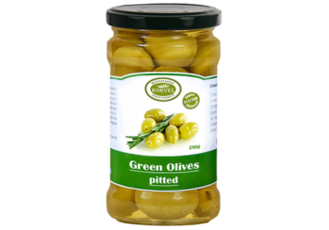 Зеленые оливки без косточки Korvel, 290г