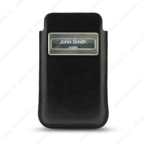 Чехол-пенал кармашек Melkco для iPhone 4s/ 4 Leather Case iCaller Type (Vintage Black) with Melkco Cover