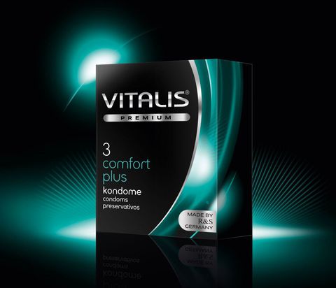 Контурные презервативы VITALIS PREMIUM comfort plus - 3 шт. - Vitalis VITALIS VITALIS PREMIUM №3 comfort plus