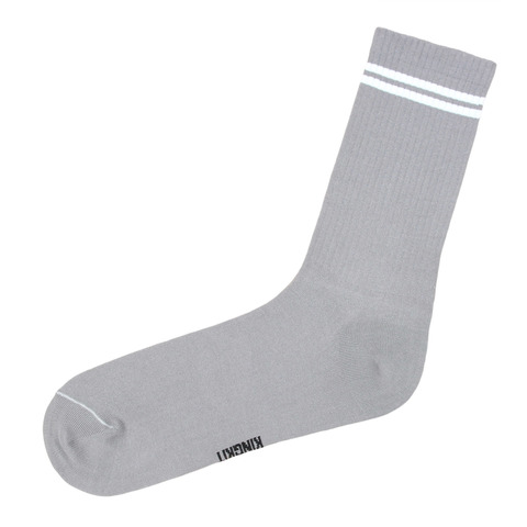 Однотонные носки серого цвета с полосками оптом