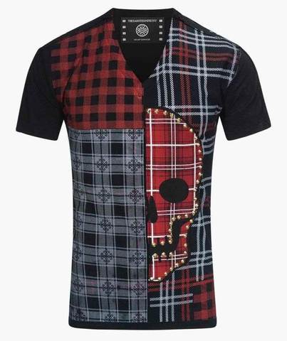 The Saints Sinphony | Футболка мужская MIXED MEDIA PLAID SKULL TS3151 перед