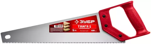 15083-40	Ножовка для быстрого реза ″ТАЙГА-5″ 400 мм, 5 TPI, быстрый рез поперек волокон, для крупных и средних заготовок, ЗУБР