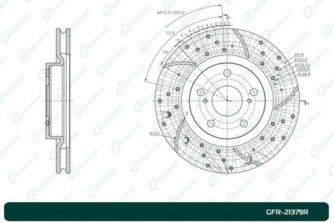 Диск тормозной перфорированный вентилируемый G-brake GFR-21379R правый