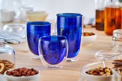 Стеклянный стакан с двойными стенками синего цвета, 250 мл