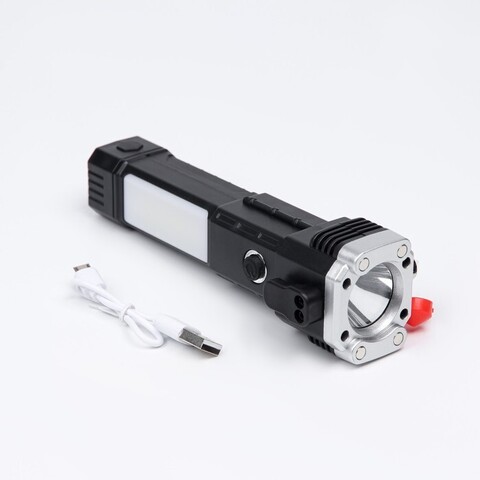 Фонарь ручной аккумуляторный 4 режима USB, стропорез 9359943